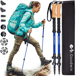 Factory Price Carbon fiber 100%  Trekking Pole Nordic Walking Stick-Telescopic Hiking Pole with Flip Lock