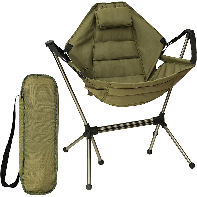 7075 Aluminum Alloy Portable Outdoor Rocker Travel Folding Rocking Camping Chair