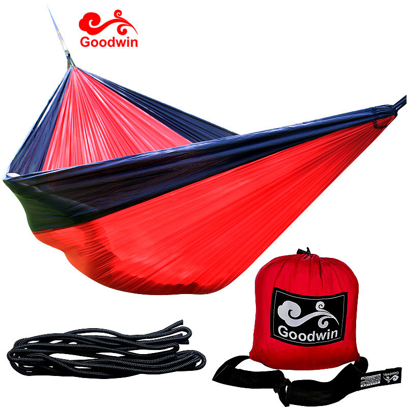 2023  Factory Price  New  Double Nylon Hammock with Two Tree Straps & Carabiners, 600lbs