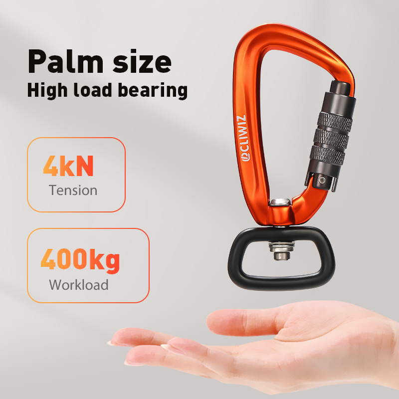 2023 Heavy Duty 360 Degree Swivel Rotating Self Auto Locking Carabiner Outdoor Camping Hiking Hanging Keychain Hammock Hook