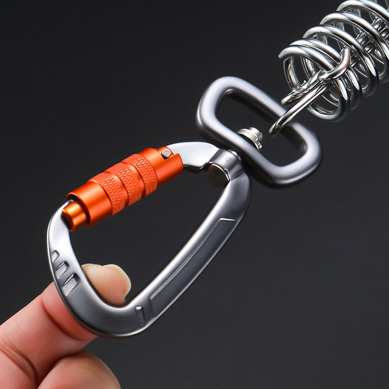 2023 Heavy Duty 360 Degree Swivel Rotating Self Auto Locking Carabiner Outdoor Camping Hiking Hanging Keychain Hammock Hook