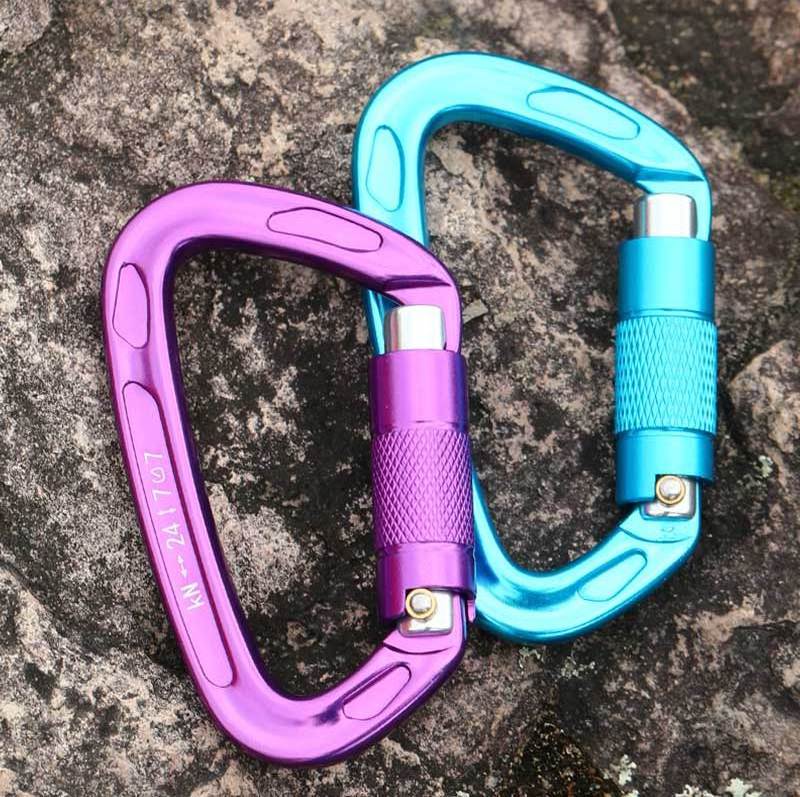 UIAA Certified 24KN Auto Locking Climbing Carabiner Twist Lock and Heavy Duty Carabiner for Rock Climbing, Rappelling