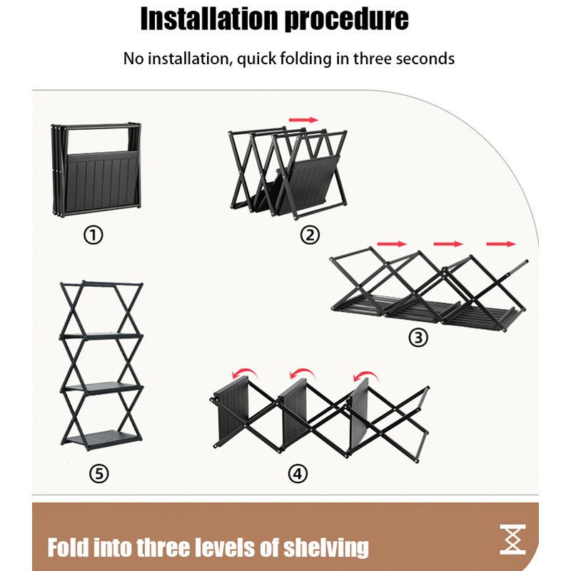 Customized LOGO camping clothes rack outdoor shelf containers shoe rack