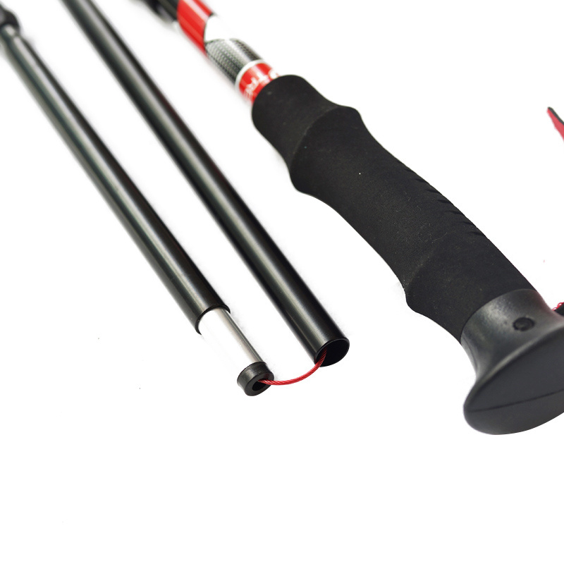 Aluminum Alloy 6061/7075 Outdoor Fold Portable Adjustable Ski Hiking Trekking Poles Nordic Walking Climbing Sticks