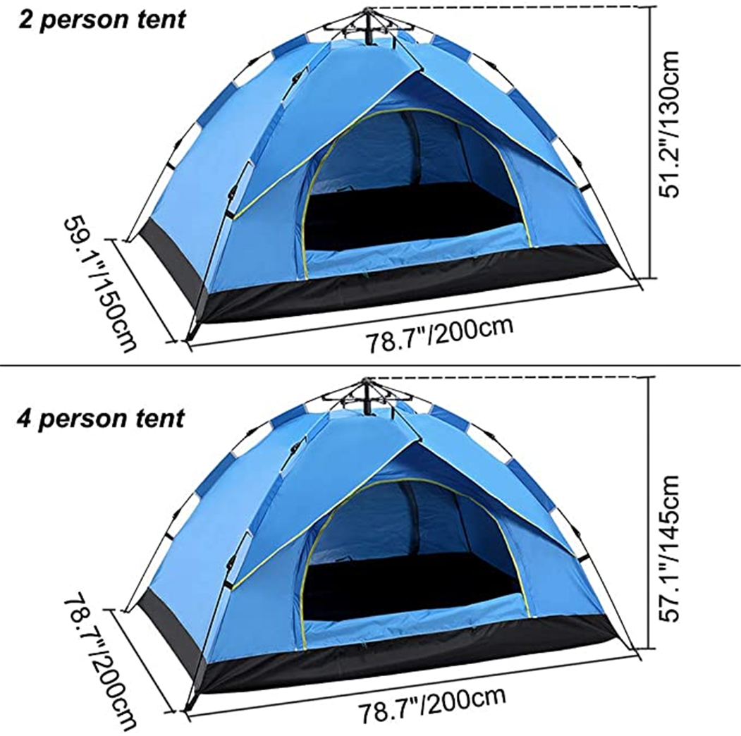 Pop Up Tents pop up tent camping lightweight Tent for 3-4 Person with Screen Door for Camping