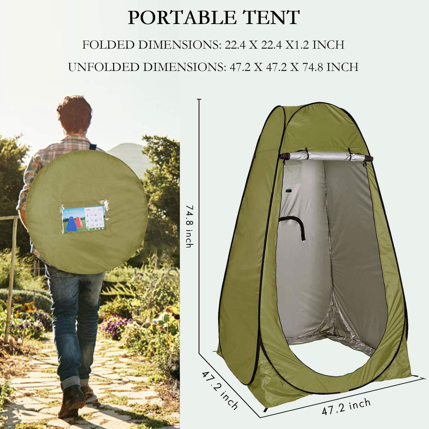 Shower Tent Awning Pop-Up Privacy Tent Camping Portable Toilet Tent Outdoor Camp Bathroom Changing Dressing Room