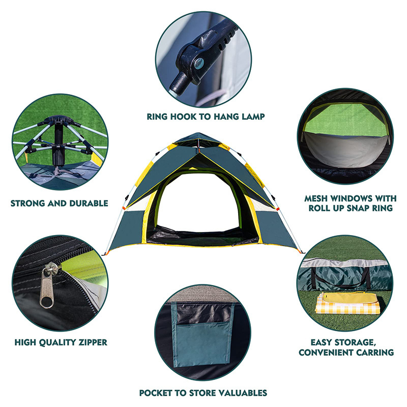 High Quality Automatic Instant Pop Up Camping Tent Waterproof Rain-proof Outdoor Hiking Family Beach Camp Tent