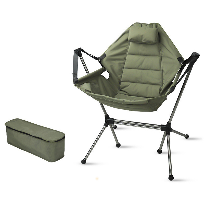 Custom Beach Travel Outdoor Rocking  Chair White Folding Chairs Wholesale Portable Rocking Camping Chair