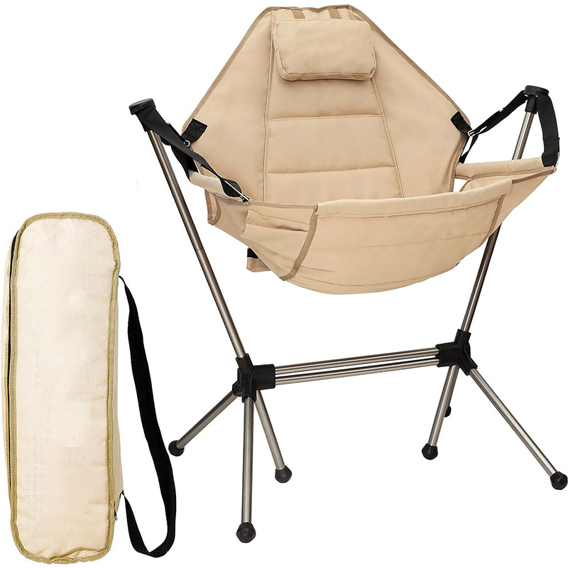 7075 Aluminum Alloy Portable Outdoor Rocker Travel Folding Rocking Camping Chair