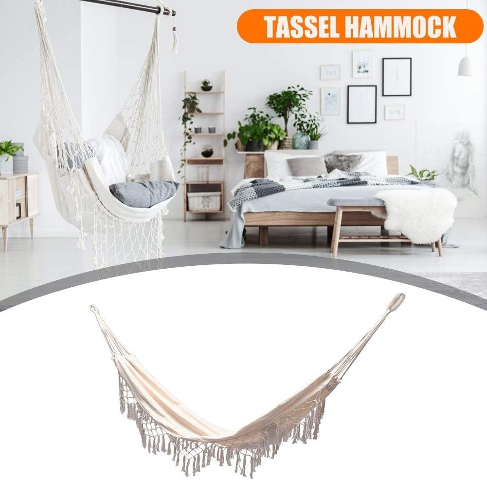 Factory Promotion Portable Canvas Hammock with Tassel