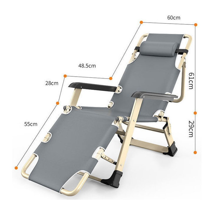 Multi-angle Deck Chair Adjustment Luxury Rest Folding Bed Foldable Outdoor Lounge Reclining Garden Beach Chairs