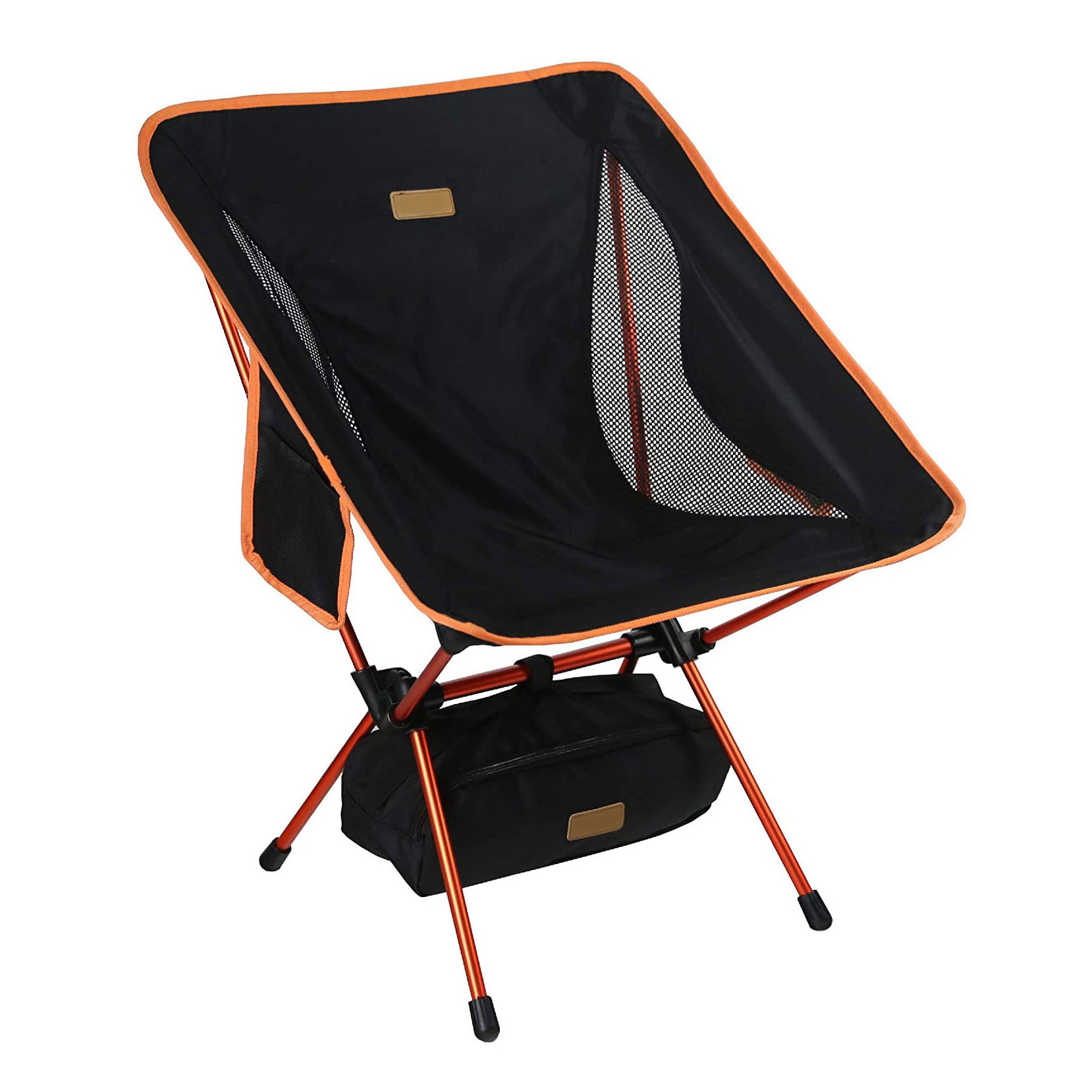 Ultralight Camping Chair Folding Moon Chairs, Aluminium Beach Chair with Packaging Bag, Camp Chair with Breathable Mesh Design