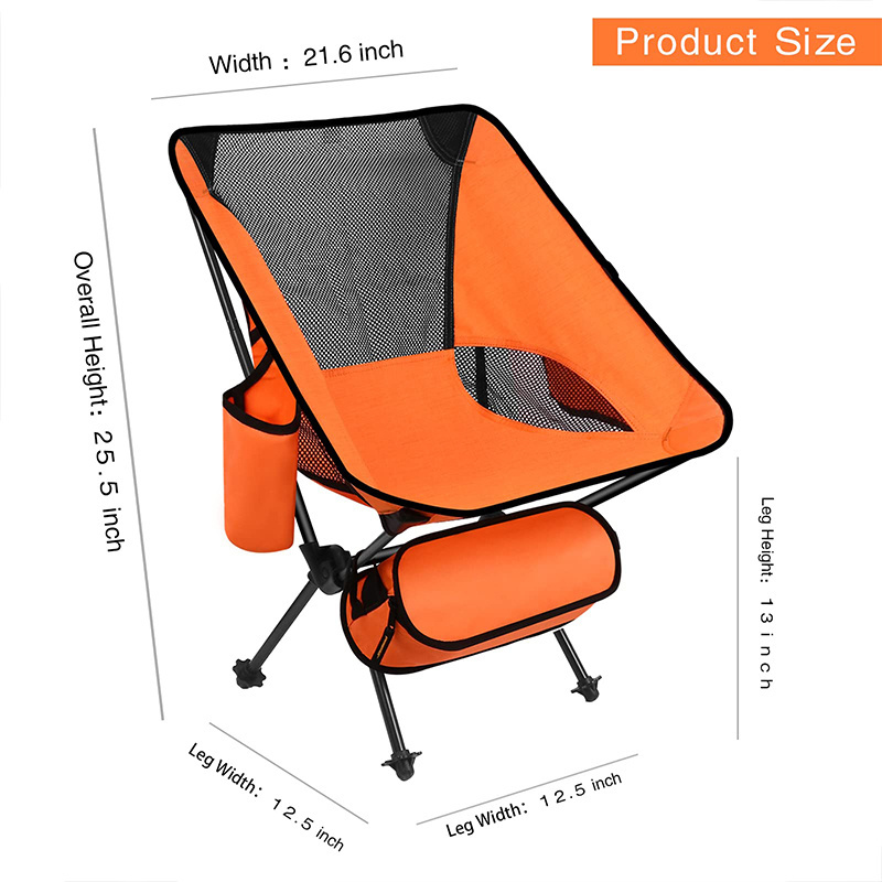 Factory Custom Outdoor Picnic 7075 Aluminum Moon Chair Folding Beach Chair Portable Camping Chair with Carry Bag