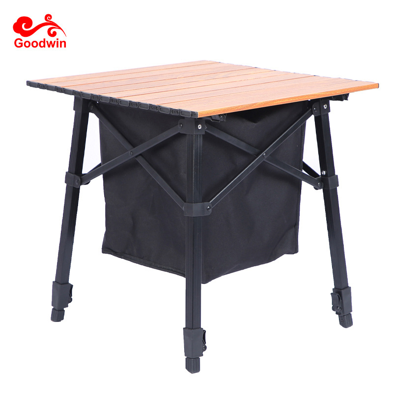 Folding Height Adjustable Ultralight Aluminum Roll Up Table with Storage Thermal cooler Bag  for Outdoor