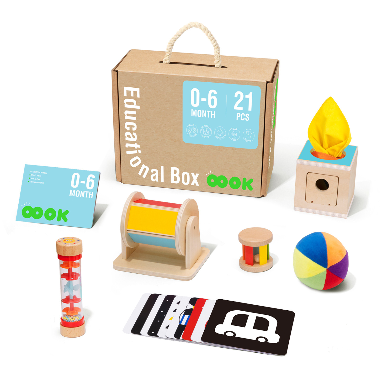 Hot Selling Montessori Toy Early Education Box for baby 0-6 months Wooden Educational Toys for kids