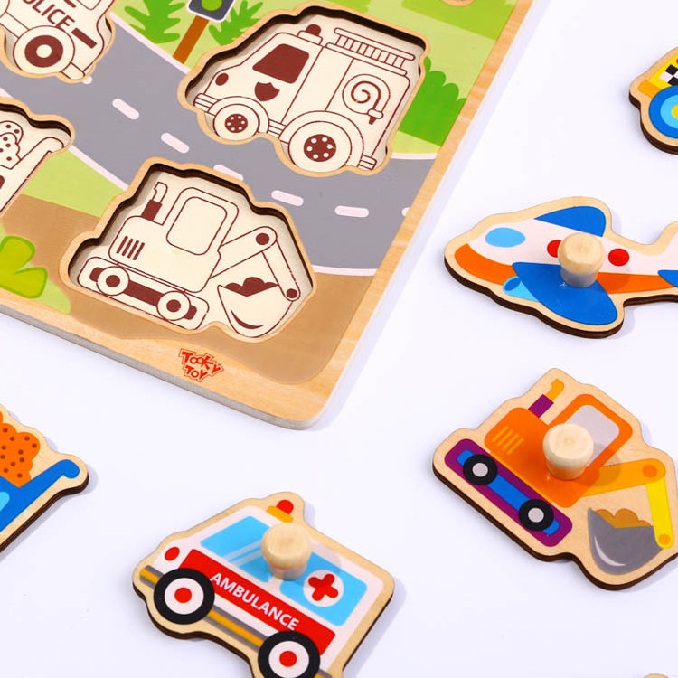 chinese personalized Educational Toys Kids Wooden Vehicle jigsaw Puzzle board game