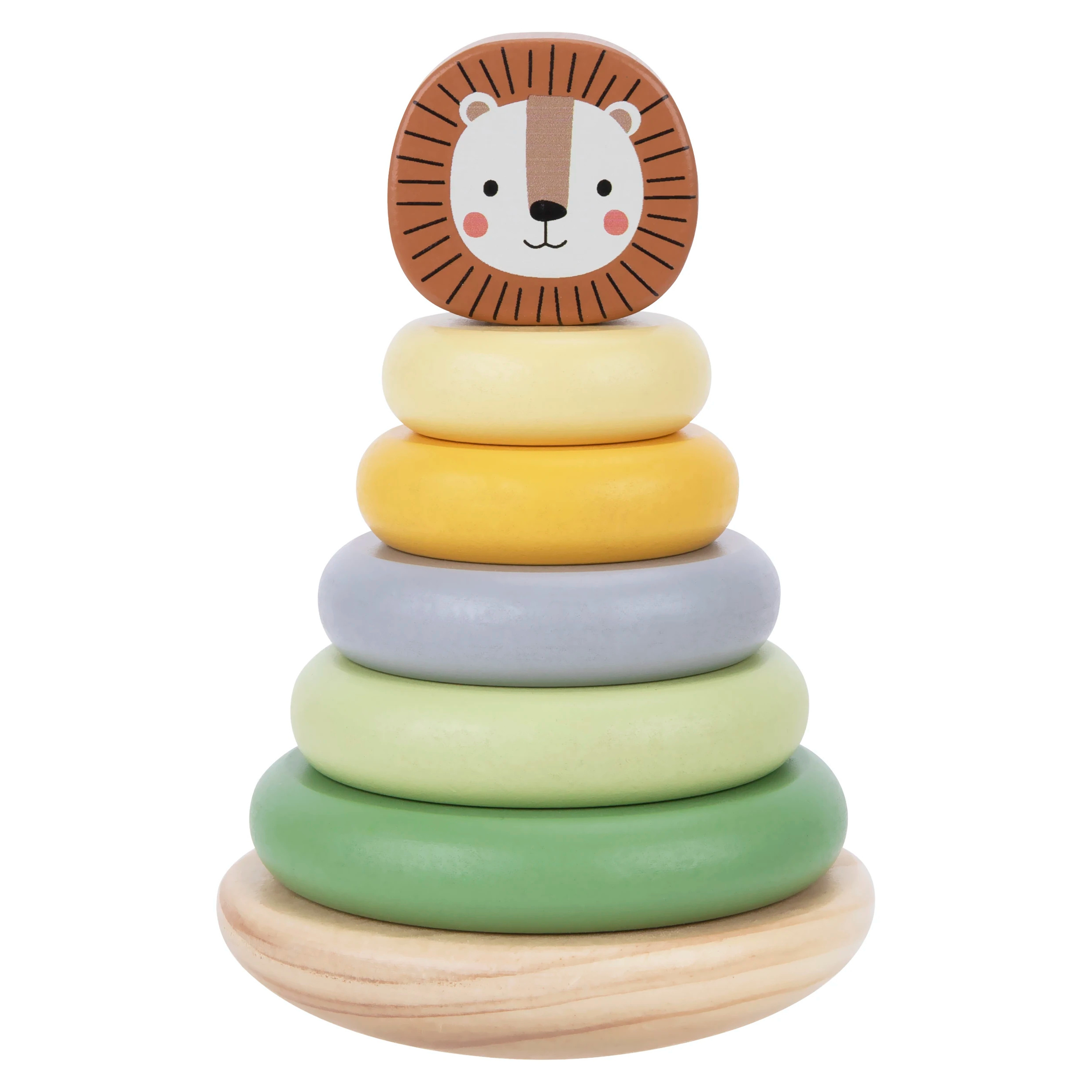 Early Education Wooden Rainbow Tower Stacking Toy ring building block set educational kids toys