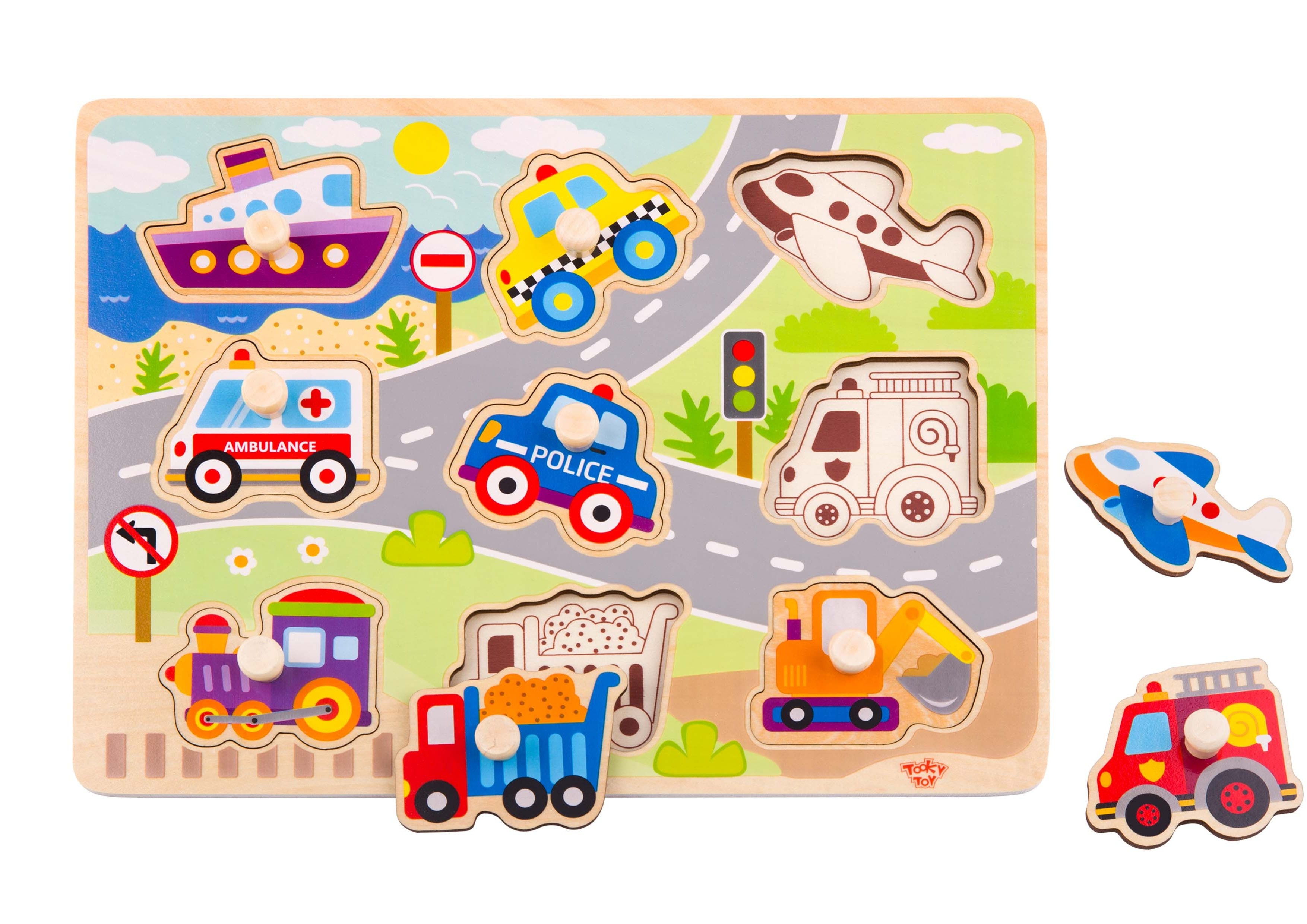 chinese personalized Educational Toys Kids Wooden Vehicle jigsaw Puzzle board game