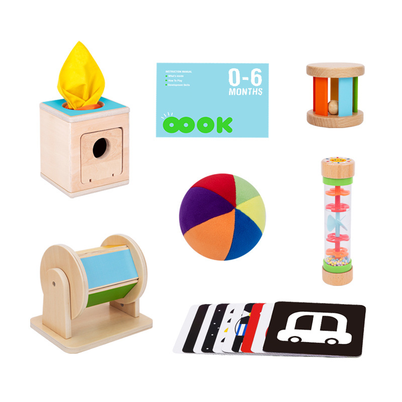 Hot Selling Montessori Toy Early Education Box for baby 0-6 months Wooden Educational Toys for kids