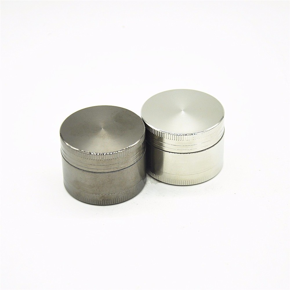 40mm  mini Stainless steel Black Tobacco Grinder 3 Parts herb Grinder Metal Customized logo Free