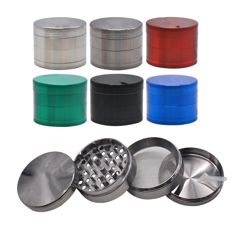 In stock herb grinder laser etch Blank 4 Parts 40mm 50mm 55mm 63mm Zinc Alloy Grinder Custom Logo Large Tobacco Grinder