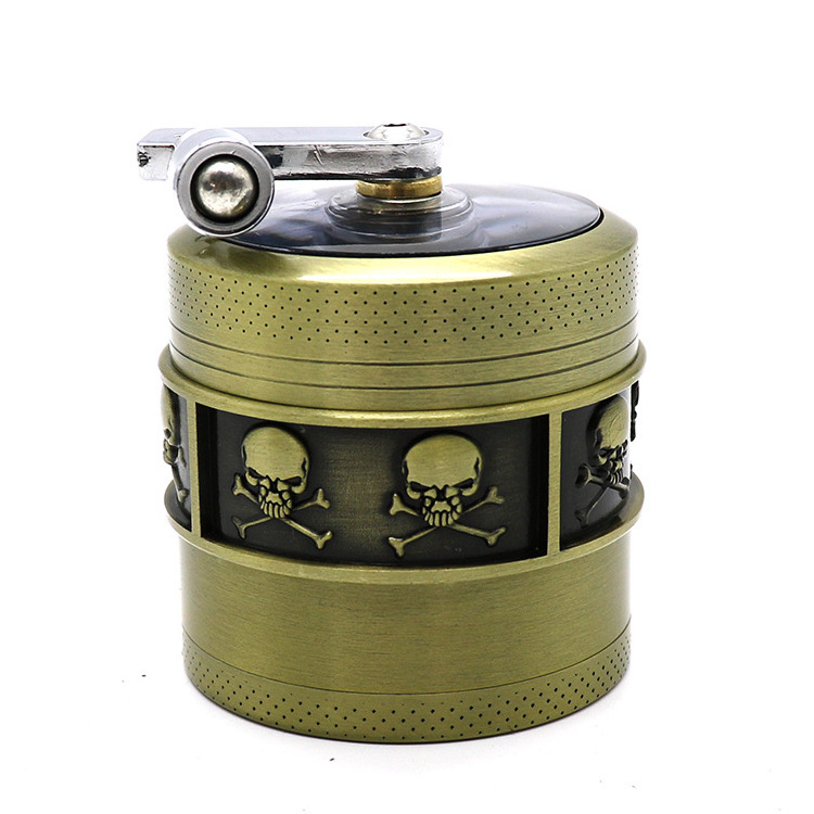 Wholesale 55MM Folded Tobacco Grinder 4 Parts Herb Grinder New Arrival hand Crank Grinder Spice