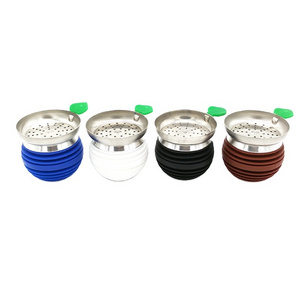 New Design Hookah Charcoal Holder Shisha Bowl Set Hookah Head Silicone Shisha Bowl With Apple Leaf Coal Holder