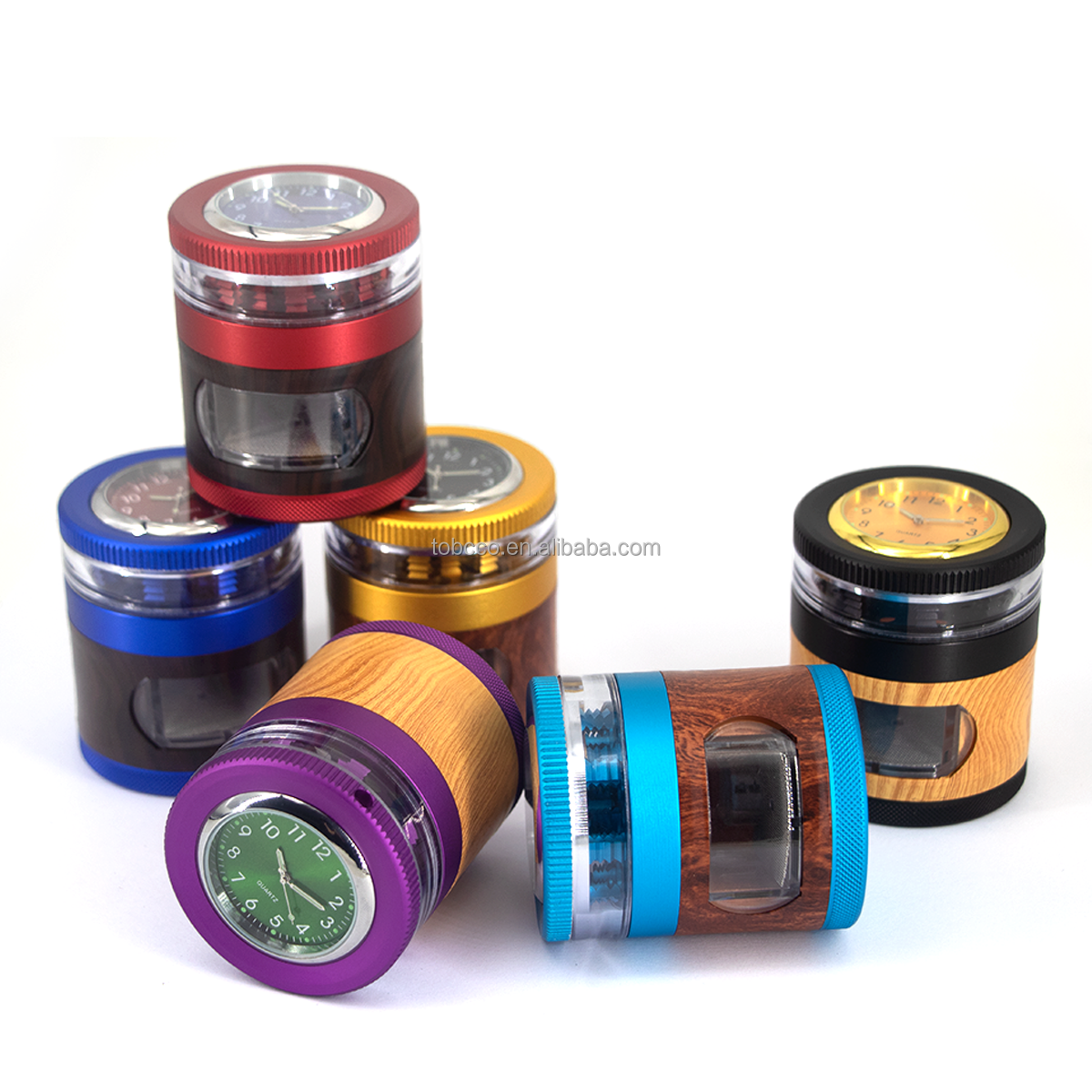 Drawer 63mm 2.5 inch Aluminum Alloy Tobacco Grinder Premium Quality Crusher Spice Herb Grinder Watch 4 Parts Machine