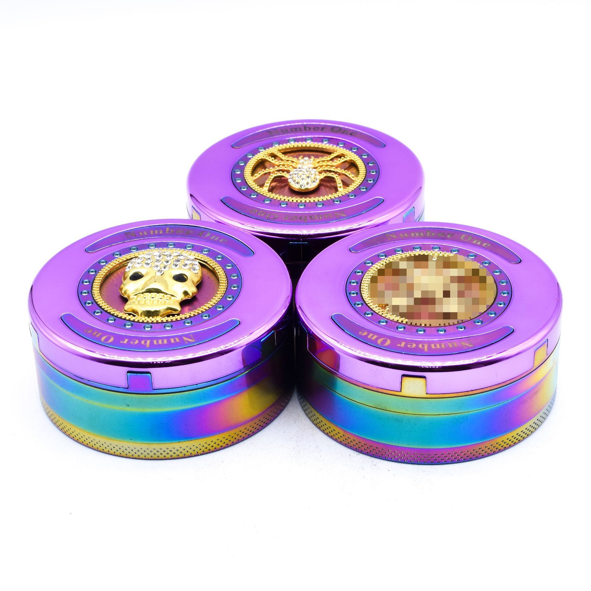 Rainbow Tobacco Metal Smoking Herb Grinder 2024 90mm big Size Grinder Spice Wholesale Custom logo