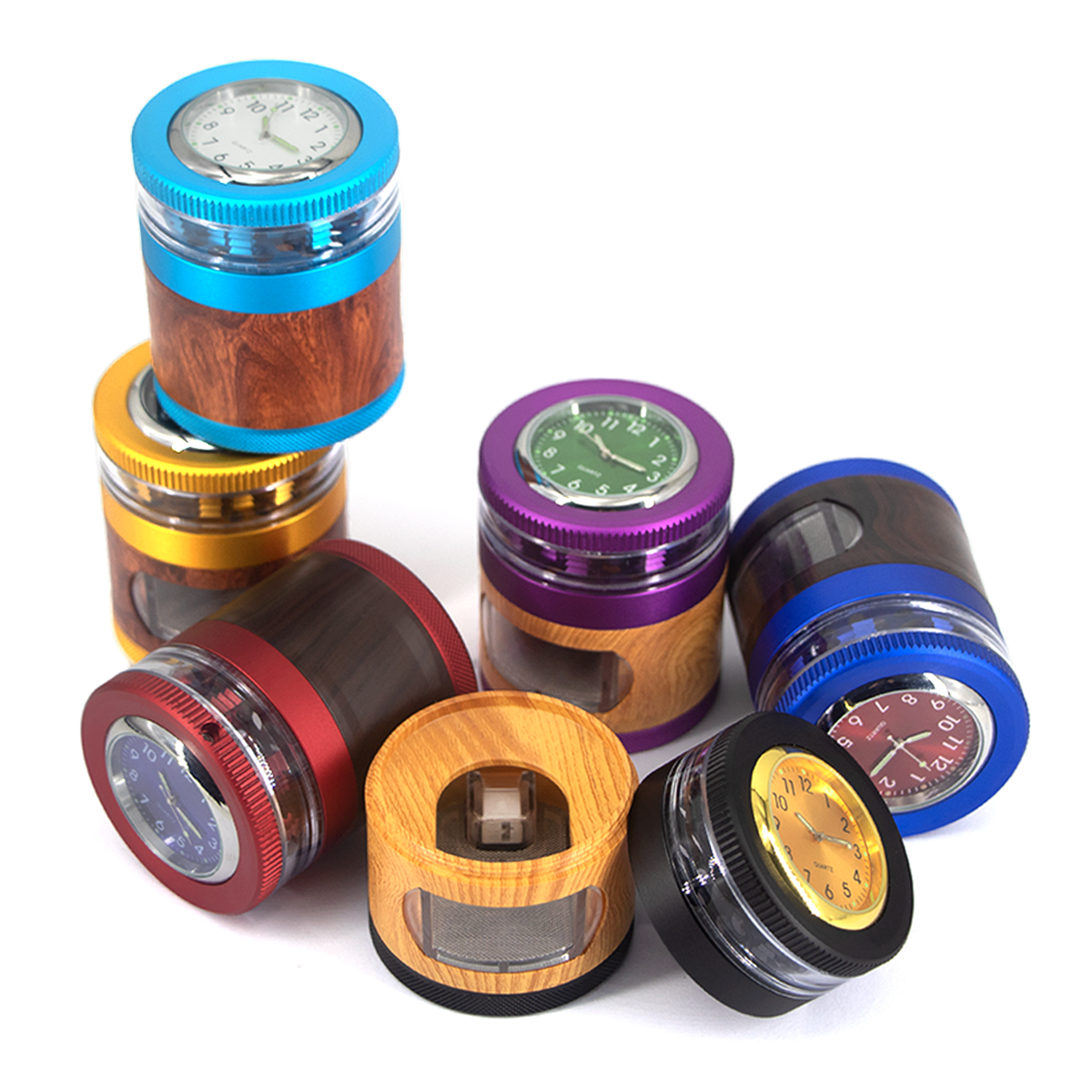 Drawer 63mm 2.5 inch Aluminum Alloy Tobacco Grinder Premium Quality Crusher Spice Herb Grinder Watch 4 Parts Machine