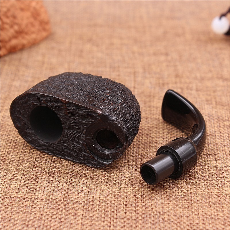 New Arrival Custom logo Wooden Tobacco Smoking Briar Pipe With Pouch 9mm Filter