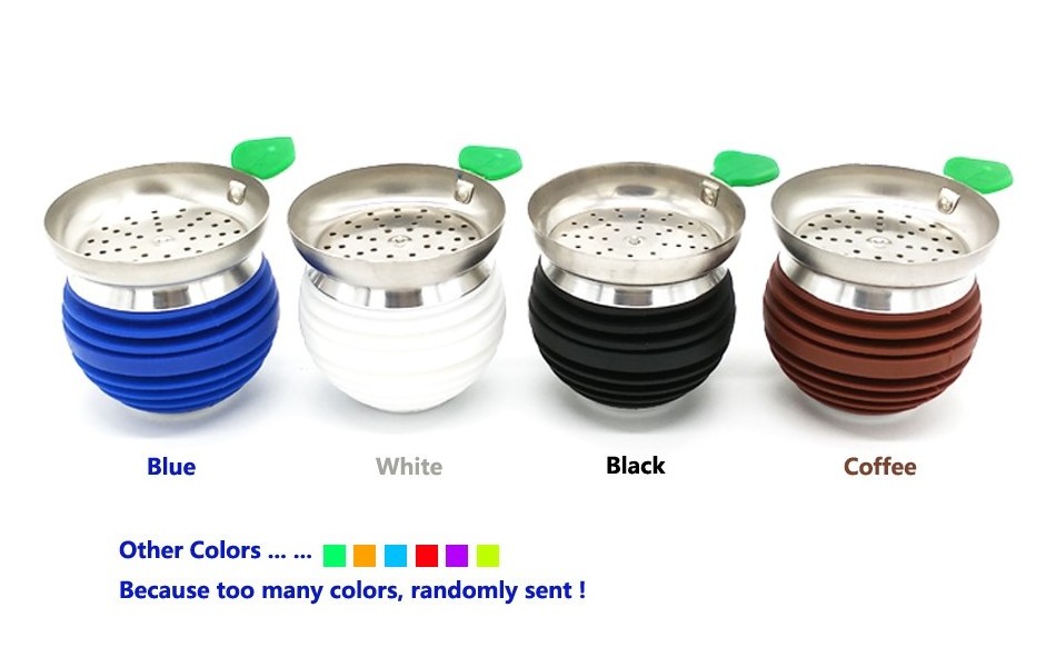 New Design Hookah Charcoal Holder Shisha Bowl Set Hookah Head Silicone Shisha Bowl With Apple Leaf Coal Holder