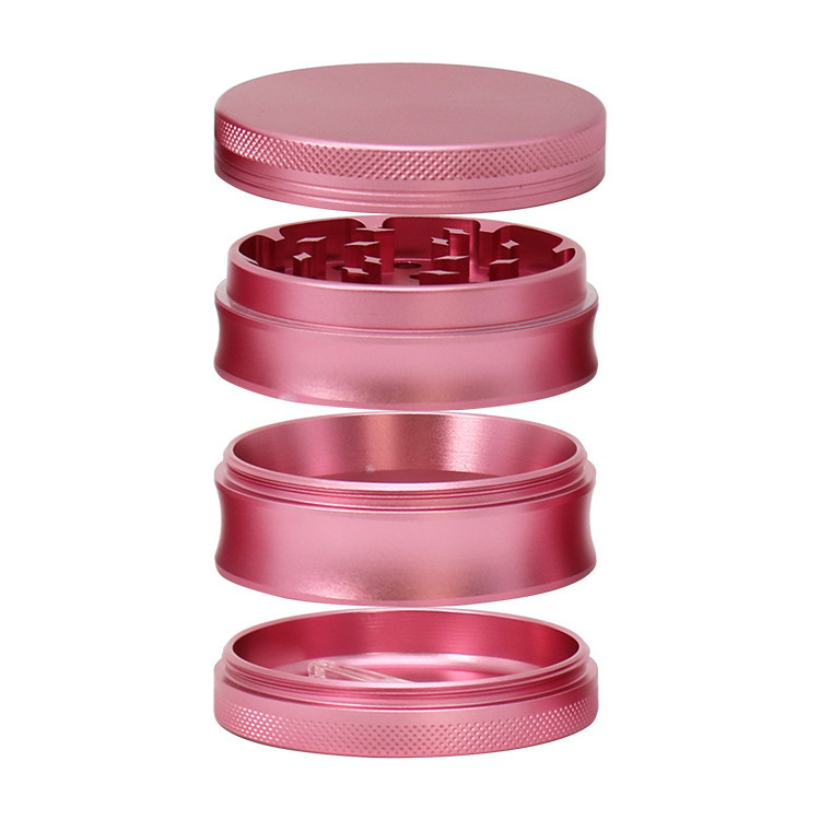 Pink OEM Logo 63mm Aluminum Alloy Grinder 4 Layers Multifunction Tobacco Spice custom dry herb grinder for smoking accessories