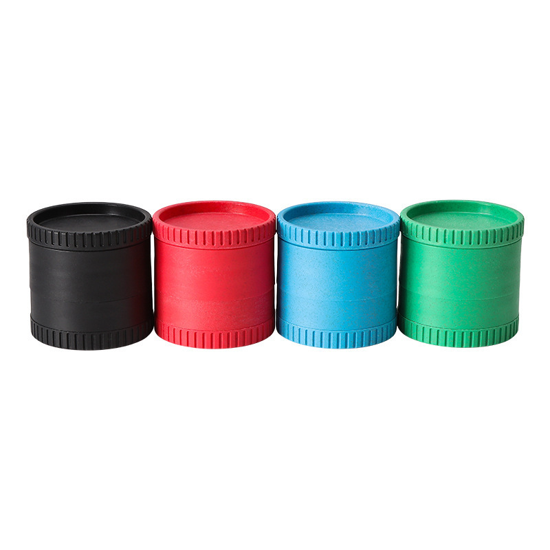 Ship Faster  Eco-friendly Wholesale Custom Smoking Accessories 4 Layer Biodegradable Material Plastic Manual Herb Grinder