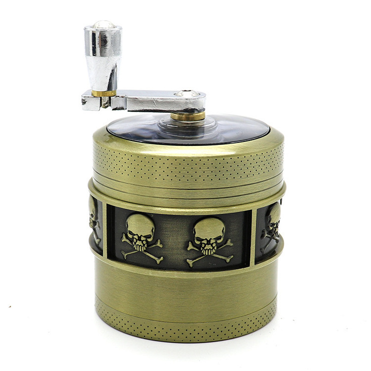 Wholesale 55MM Folded Tobacco Grinder 4 Parts Herb Grinder New Arrival hand Crank Grinder Spice