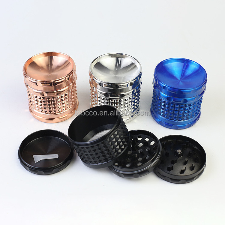 Keychain Tobacco Grinder with Ashtray 4 Parts Wholesale Customized Logo Zinc Alloy Herb Grinder 63