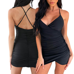 TOB fashion sexy open breast dress sexy dress for women sexy spaghetti strap backless mini club dress 9510