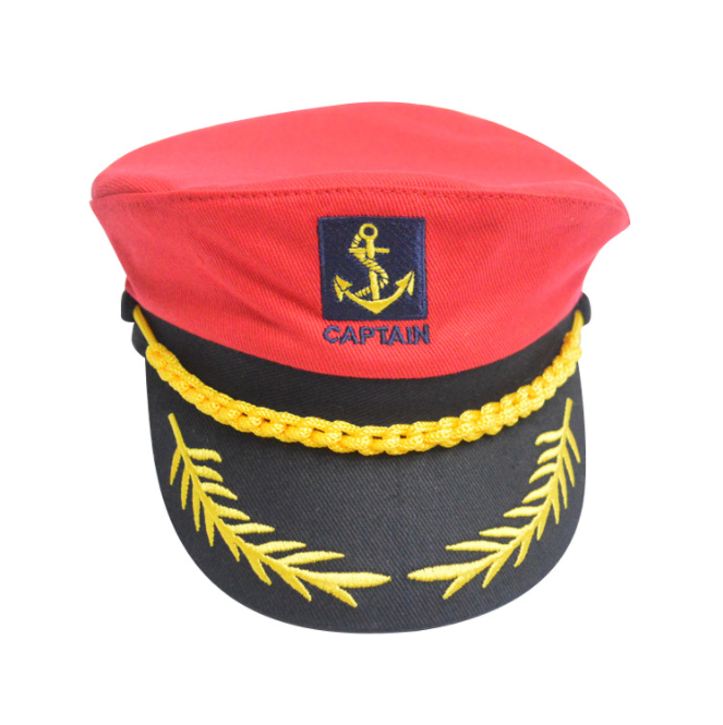 flat top uniform cap European and American hat customized children's white navy cap captain sailor hats