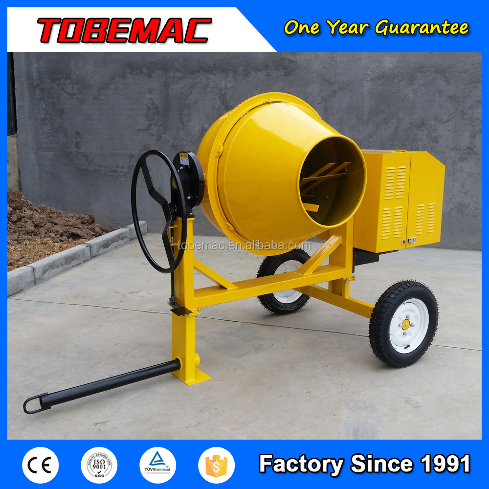 350l TOBEMAC Brand Concrete Mixer Machine Specifications Air-cooled Diesel Engine 6HP Mixing Power ISO9001:2015