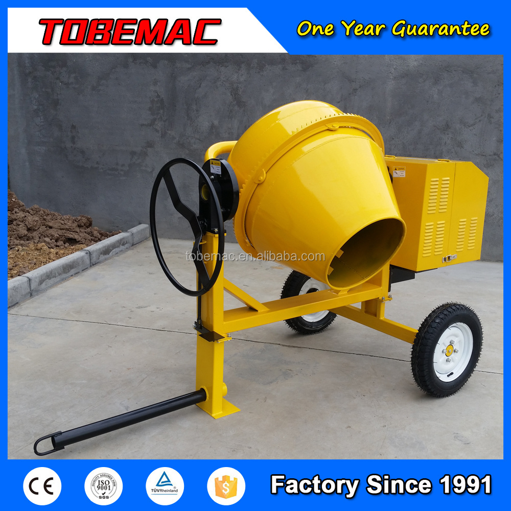 350l TOBEMAC Brand Concrete Mixer Machine Specifications Air-cooled Diesel Engine 6HP Mixing Power ISO9001:2015