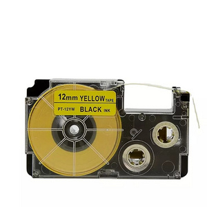 PT-12YW Compatible casi Label Tape XR-12YW 12mm Cassette Ribbon tape cartridge for Casi KL-780 label Printer