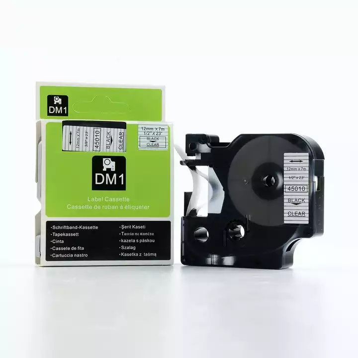 12mm Black on Clear Compatible Label Tape cartridge 45010 for DYMO LabelManager 160 280 Printer