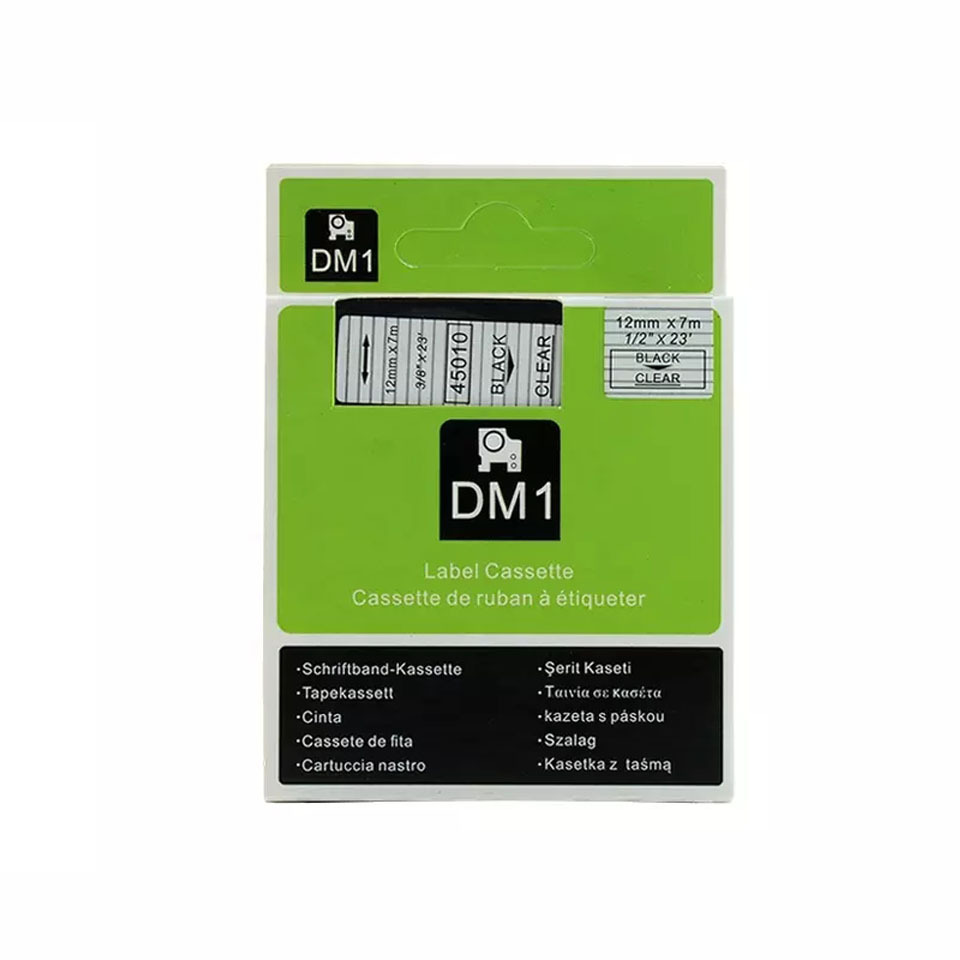 12mm Black on Clear Compatible Label Tape cartridge 45010 for DYMO LabelManager 160 280 Printer