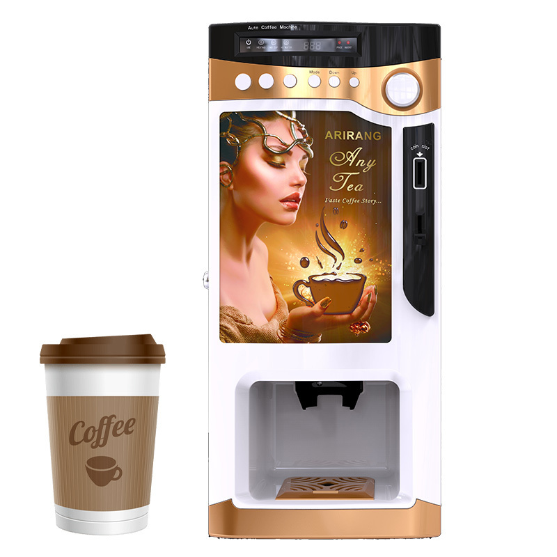 Instant Coffee Hot Chocolate Vendo Vending Machine Fully Automatic Coin Operated Table Top Spare Parts with cup dispenser