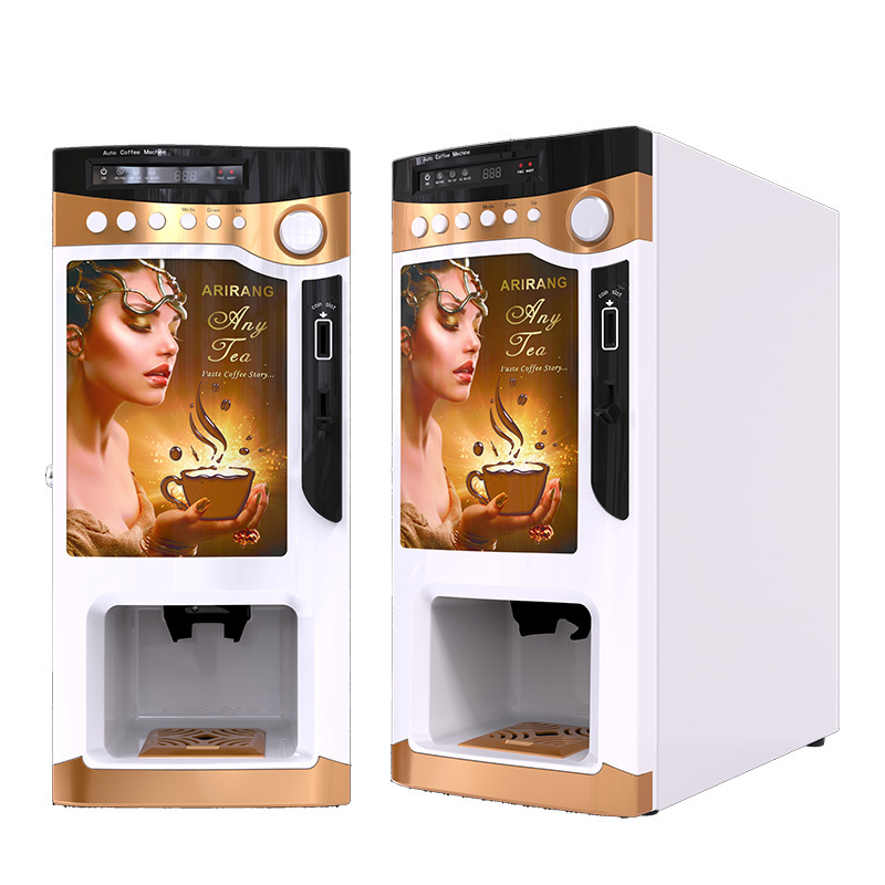 Instant Coffee Hot Chocolate Vendo Vending Machine Fully Automatic Coin Operated Table Top Spare Parts with cup dispenser