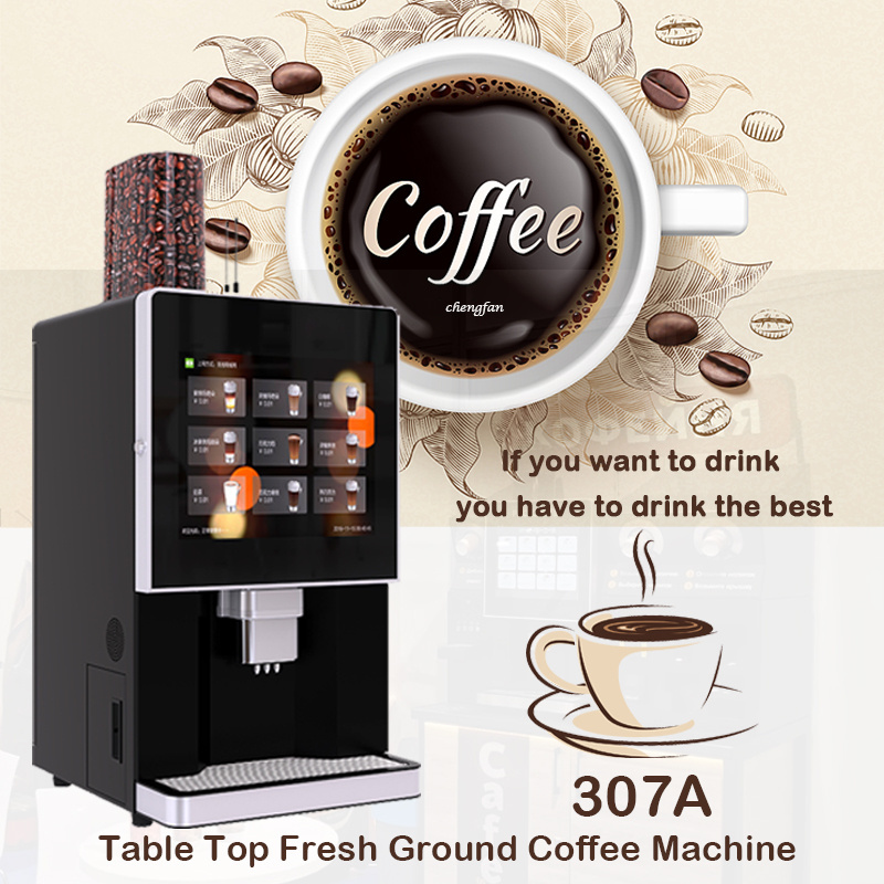 self service commercial fully automatic qr code water pump table top bean to cup tea le307a coffee vending machine made in china