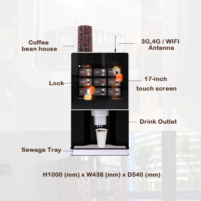 self service commercial fully automatic qr code water pump table top bean to cup tea le307a coffee vending machine made in china