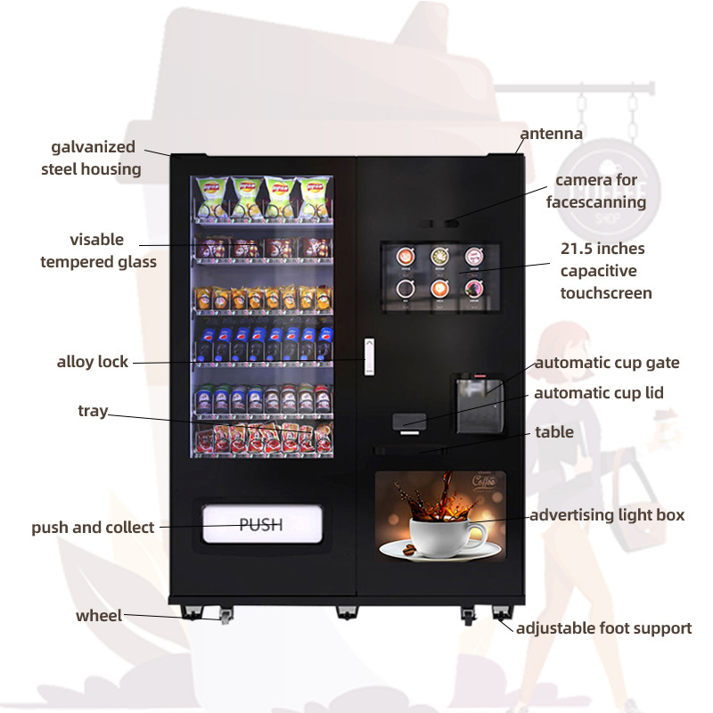 3 in1 Auto Vending Machine for Sale Coffee And Drinks Smart Coffee Vending Machine