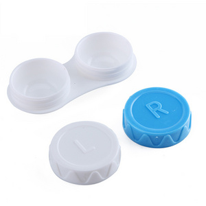 Custom Logo wholesale portable contact lens partner case Lenses care case Double-color Left and Right Distinguishable