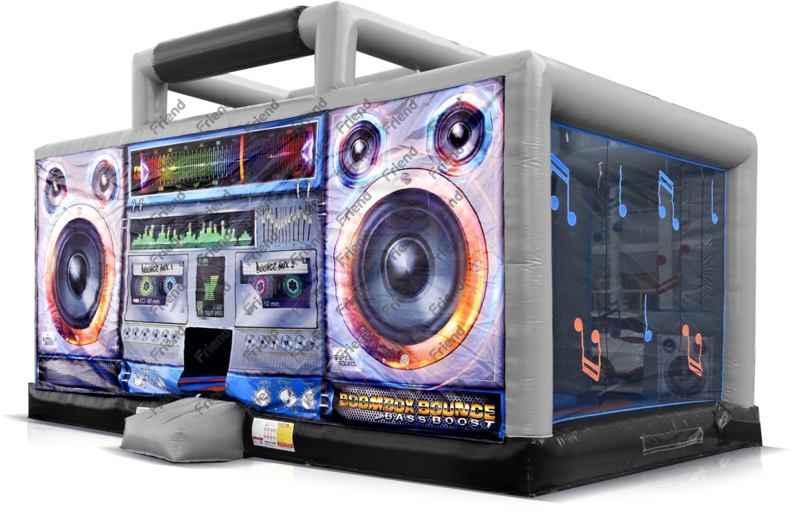 2021 IAAPA Interactive Inflatable Disco Dance House Adult Boom Box Jumping Bouncy Castle Retro Boombox Bouncer For Party